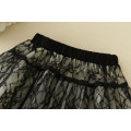 wholesaler In stock item lace pattern mini dress black white cotton midi tutu skirt